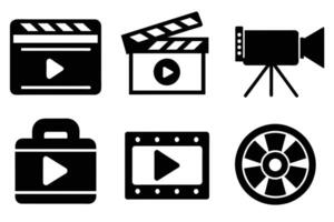 Camera recorder film icon symbol set vector