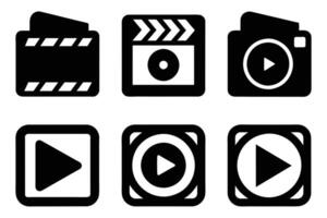 cámara grabadora película icono símbolo conjunto vector