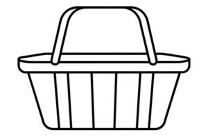 Picnic basket icon in outline style design vector