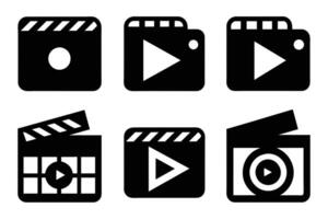 cámara grabadora película icono símbolo conjunto vector
