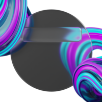 3d rendering circle glassmorphism with abstract shape png
