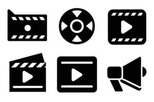 Camera recorder film icon symbol set vector