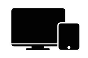 Electronic devices with white blank screens - computer monitor design vector