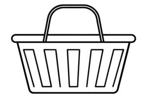 Picnic basket icon in outline style design vector