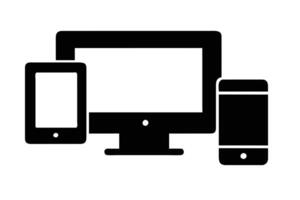 Electronic devices with white blank screens - computer monitor design vector