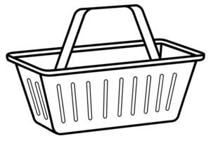 Picnic basket icon in outline style design vector