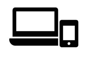 Electronic devices with white blank screens - computer monitor design vector