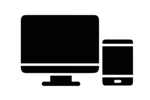 Electronic devices with white blank screens - computer monitor design vector