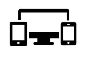 Electronic devices with white blank screens - computer monitor design vector