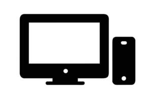 Electronic devices with white blank screens - computer monitor design vector