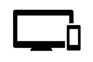 Electronic devices with white blank screens - computer monitor design vector