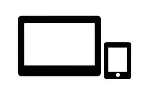 Electronic devices with white blank screens - computer monitor design vector