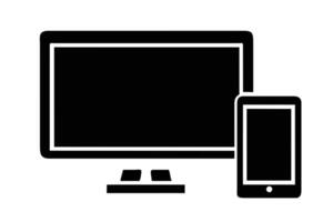 Electronic devices with white blank screens - computer monitor design vector