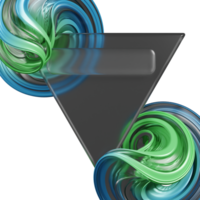 3d rendering triangle glassmorphism with abstract shape png