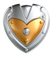 3d shield element, protection or security symbol icon, generated ai png