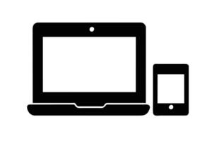 Electronic devices with white blank screens - computer monitor design vector