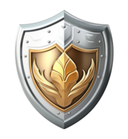 3d shield element, protection or security symbol icon, generated ai png