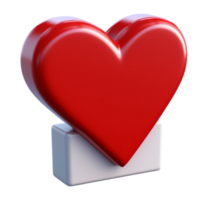 3d amor elemento, linda corazón forma icono, generado ai png