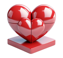 3d amor elemento, linda corazón forma icono, generado ai png