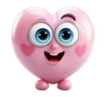 3d l'amour élément, mignonne cœur forme icône, généré ai png