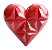 3D love element, cute heart shape icon, generated ai png