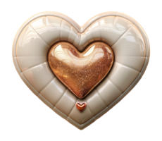 3D love element, cute heart shape icon, generated ai png