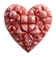 3D love element, cute heart shape icon, generated ai png
