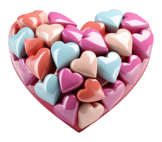 3D love element, cute heart shape icon, generated ai png