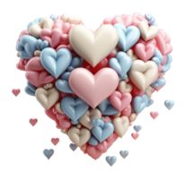 3D love element, cute heart shape icon, generated ai png
