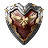 3d shield element, protection or security symbol icon, generated ai png