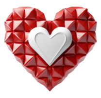 3D love element, cute heart shape icon, generated ai png