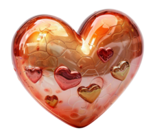 3D love element, cute heart shape icon, generated ai png