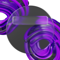 3d rendering circle glassmorphism with purple abstract png