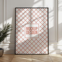 Mockup blank photo frame in modern living room psd