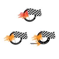 set of three racing icons vector