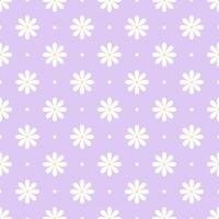 Cute simple girly seamless pattern white flowers vector