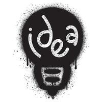Spray Painted Graffiti Light Bulb line icon Sprayed isolated with a white background. vector