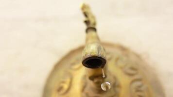 slow motion of Water drop from water tap. video