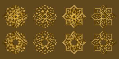 Luxury decorative mandala design background seamless pattern, Islamic ornate illustration in gold color. design for poster ornament, banner, greeting card, social media, web. vector