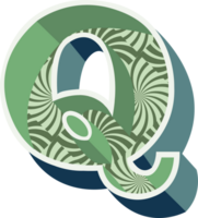 Vintage Alphabet Lettering Q png