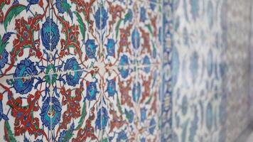 the Turkish ceramic tiles from eyupsultan Mosque, Istanbul video