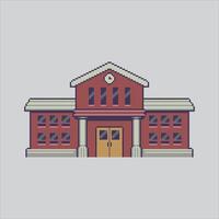 píxel Arte ilustración escuela. pixelado escuela. colegio clase edificio pixelado para el píxel Arte juego y icono para sitio web y juego. antiguo colegio retro vector