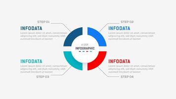 Four Step Infographic element design template for presentation. process diagram and presentations step, workflow layout, banner, flow chart, info graphic illustration. vector