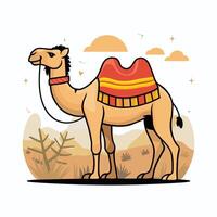 Cartoon camel isolated on white background vector