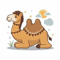 Cartoon camel isolated on white background vector