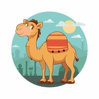 Cartoon camel isolated on white background vector