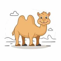 Cartoon camel isolated on white background vector