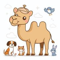 Cartoon camel isolated on white background vector