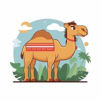 Cartoon camel isolated on white background vector