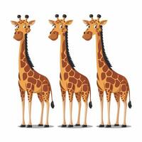 Cute Giraffe Animal isolated flat illustration white background vector